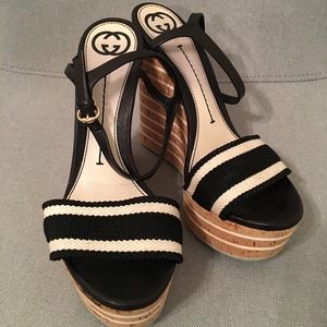 GUCCI - Gucci Authentic Cork Wedge Sandal